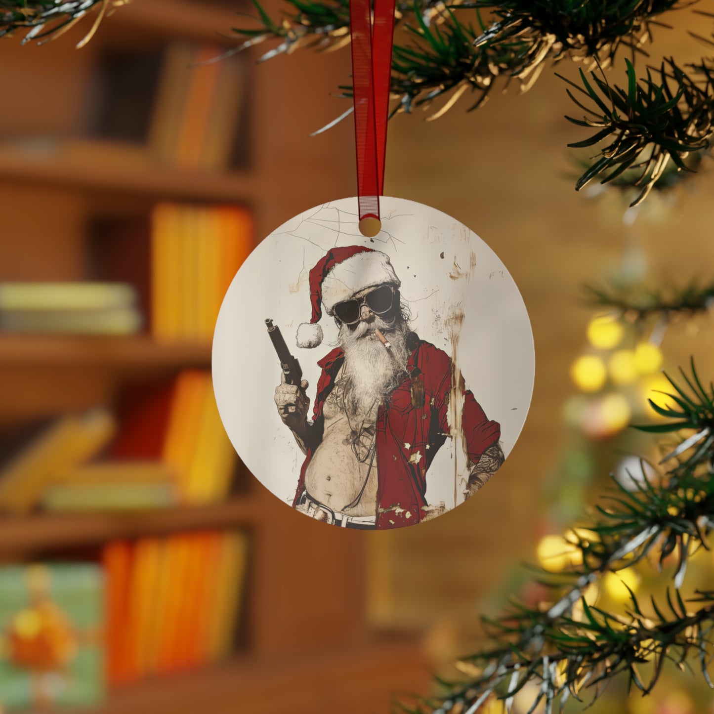 Metal Ornaments -- Rebel Santa
