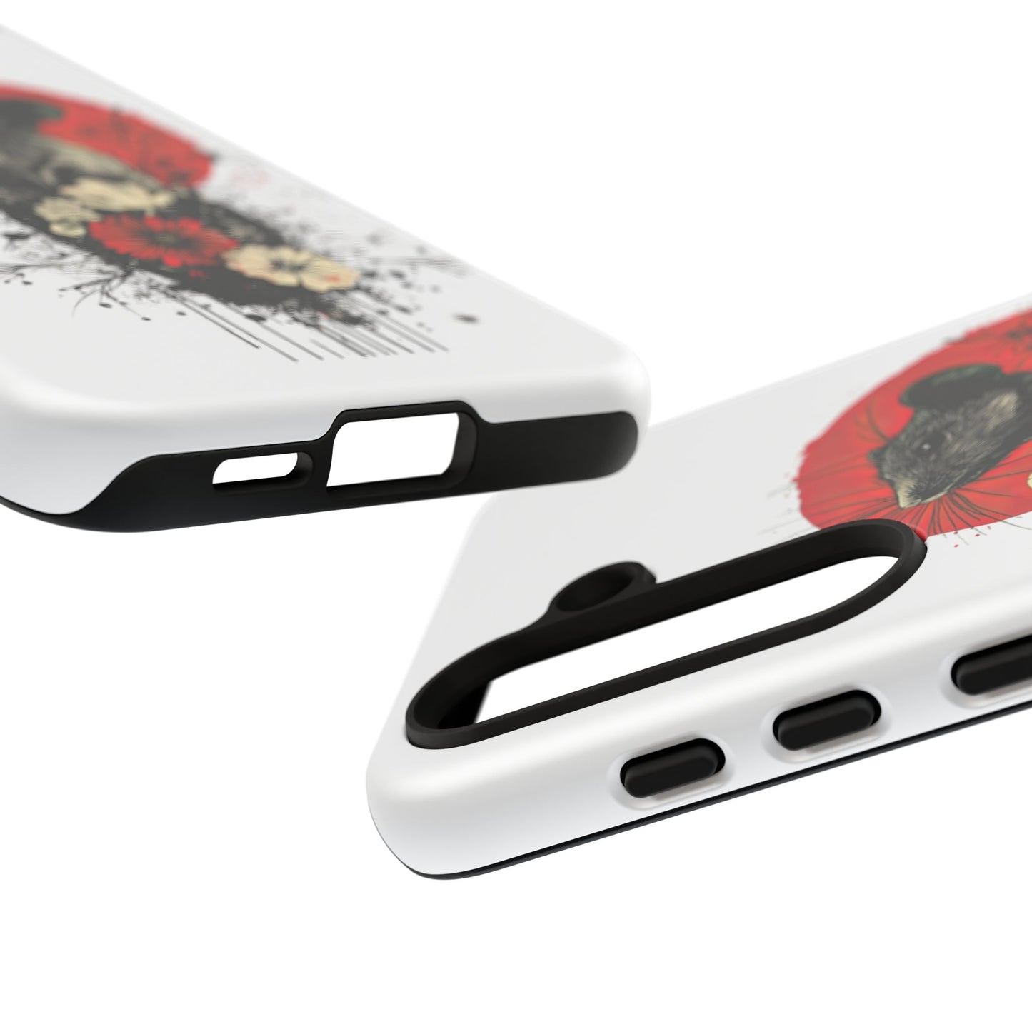 Protective Phone Case – Mouse & Floral Design