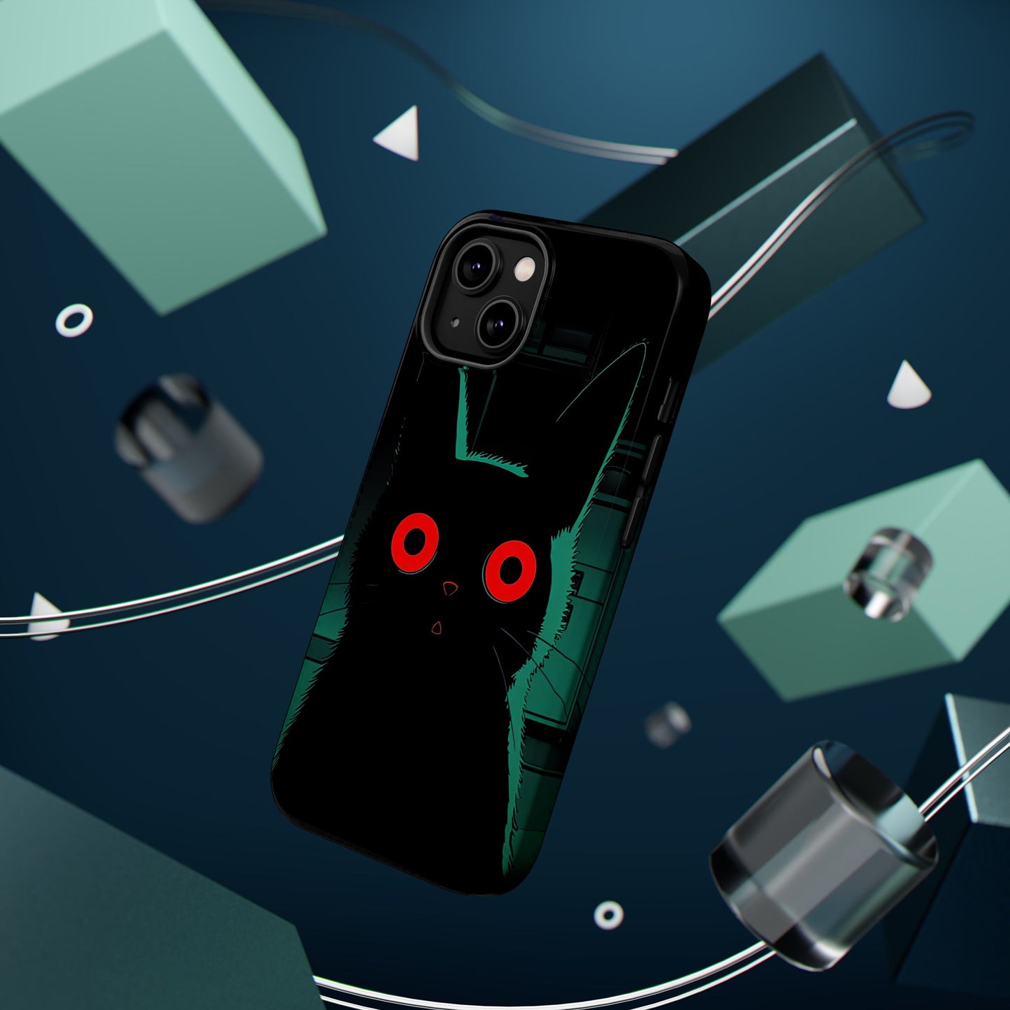 Protective Phone Case – Mysterious Black Cat Design