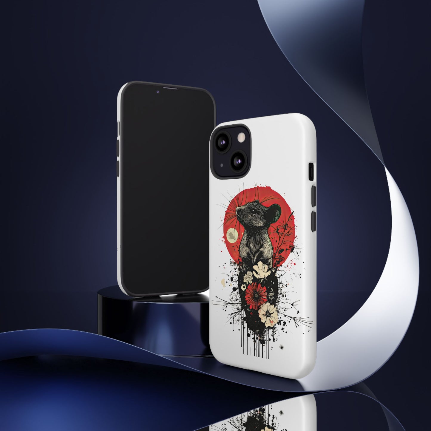 Protective Phone Case – Mouse & Floral Design
