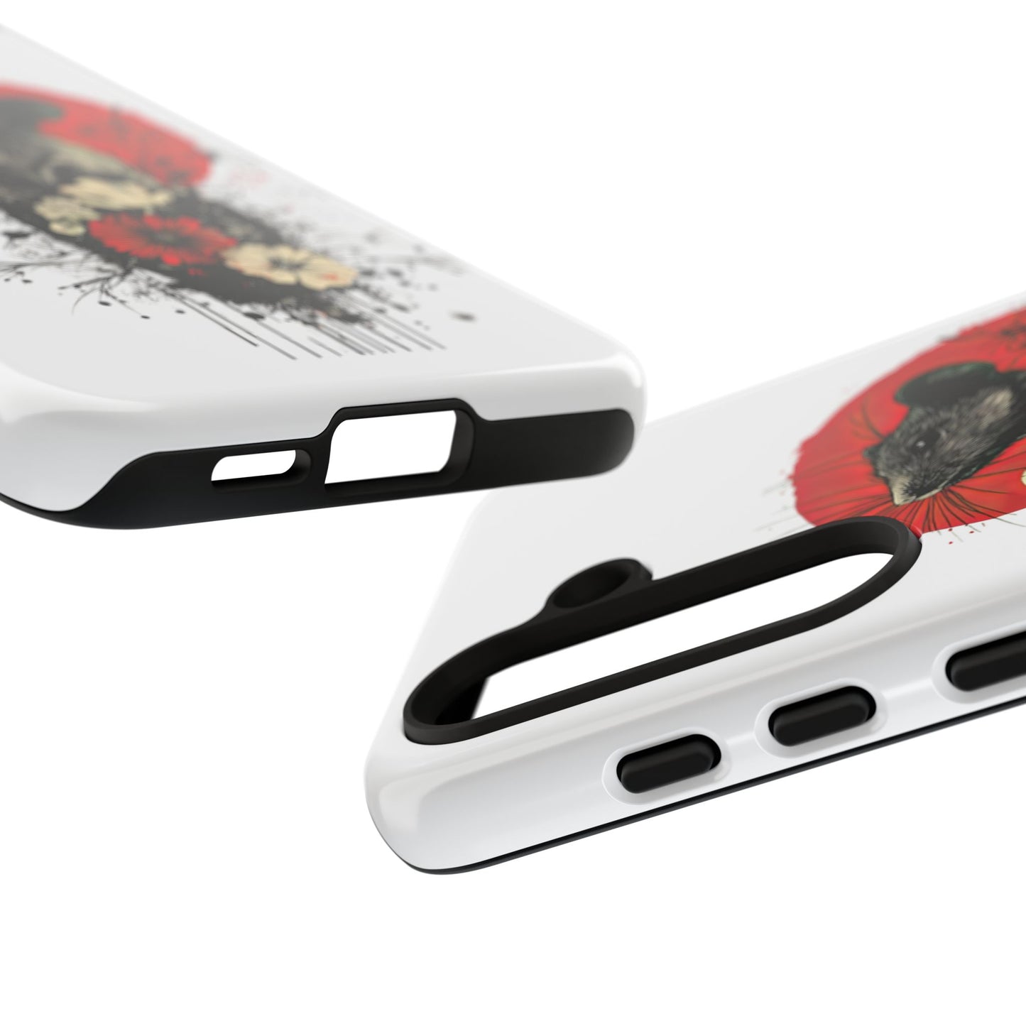Protective Phone Case – Mouse & Floral Design