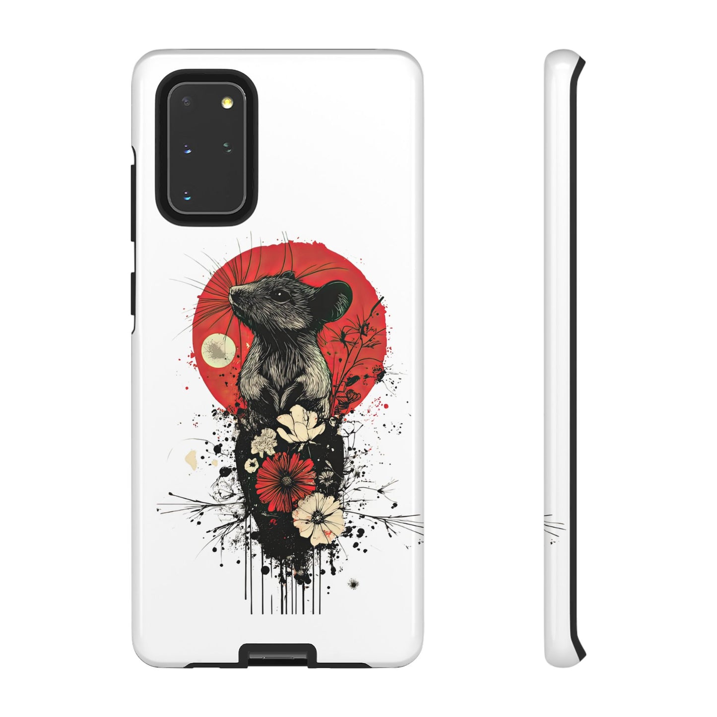 Protective Phone Case – Mouse & Floral Design