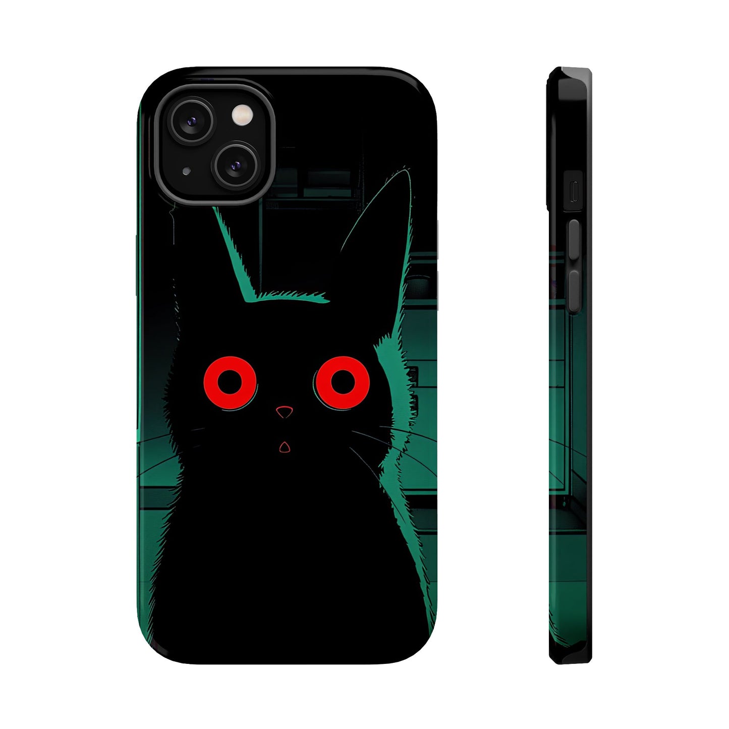 Protective Phone Case – Mysterious Black Cat Design