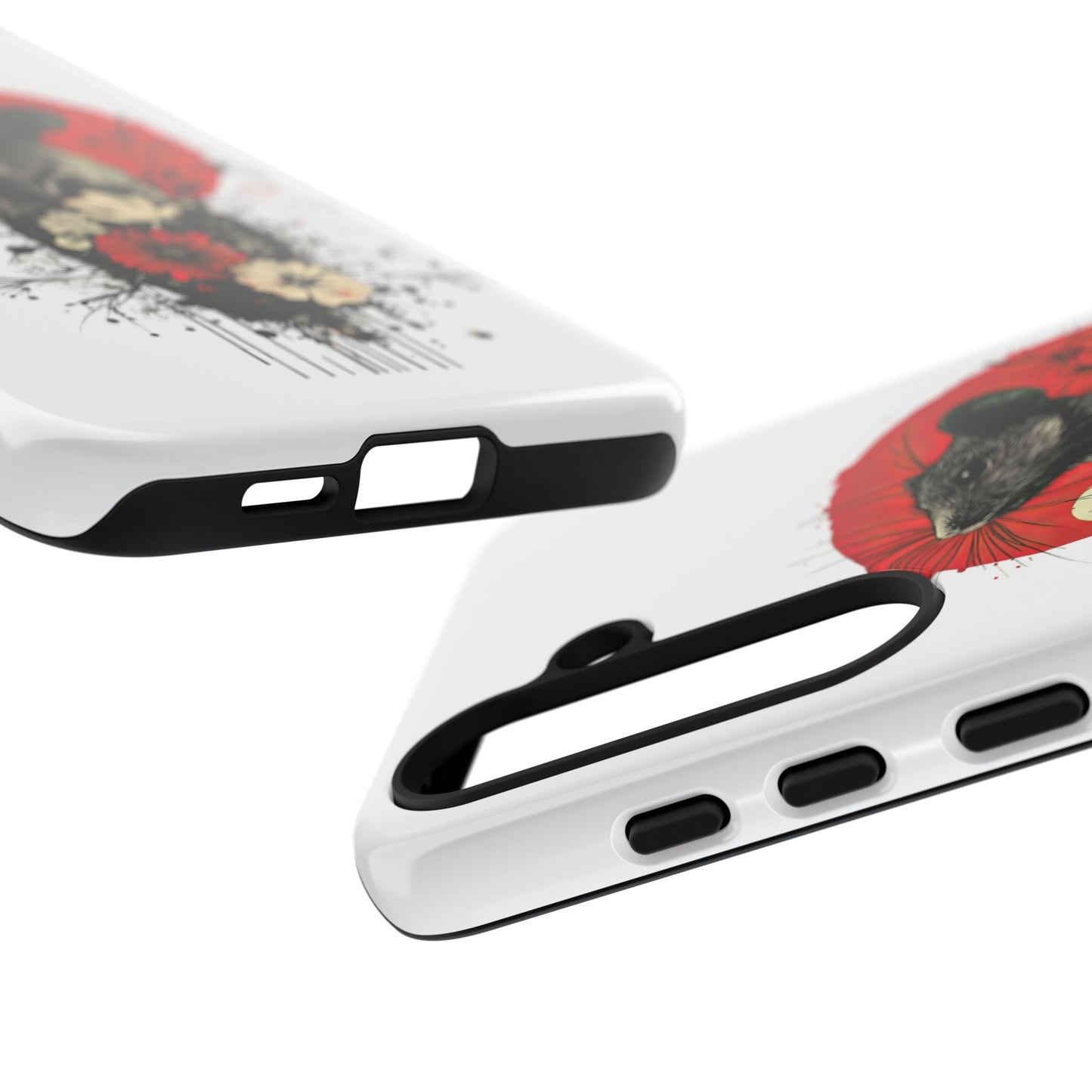 Protective Phone Case – Mouse & Floral Design