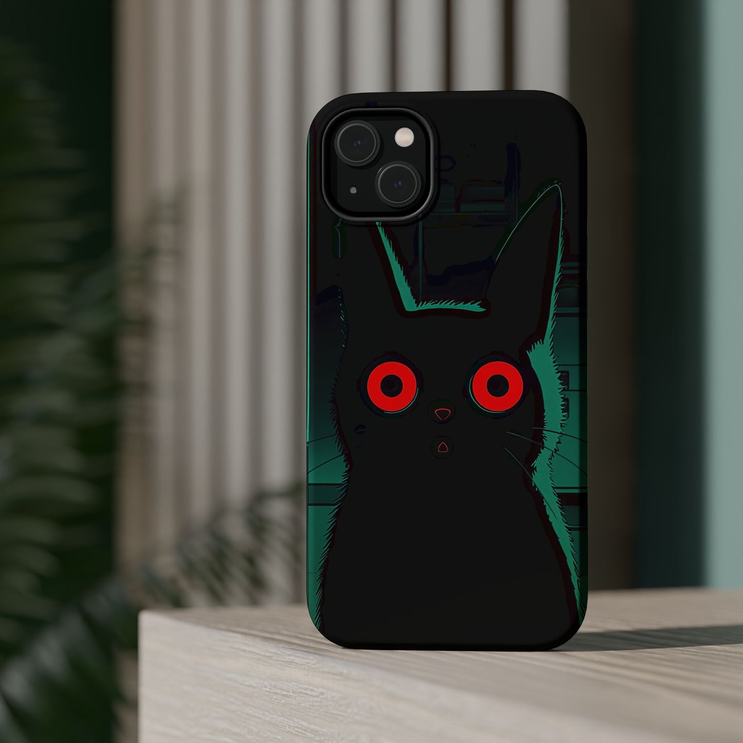 Protective Phone Case – Mysterious Black Cat Design