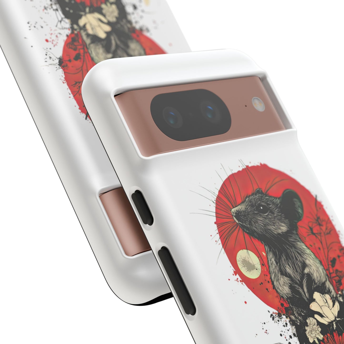 Protective Phone Case – Mouse & Floral Design