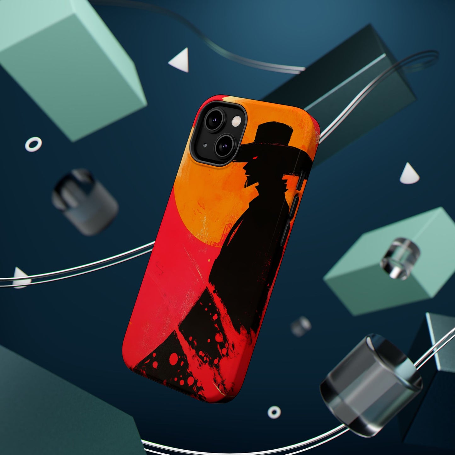 Protective Phone Case – Western Silhouette Design