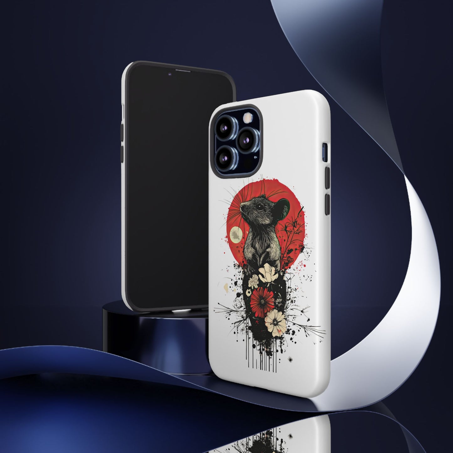 Protective Phone Case – Mouse & Floral Design