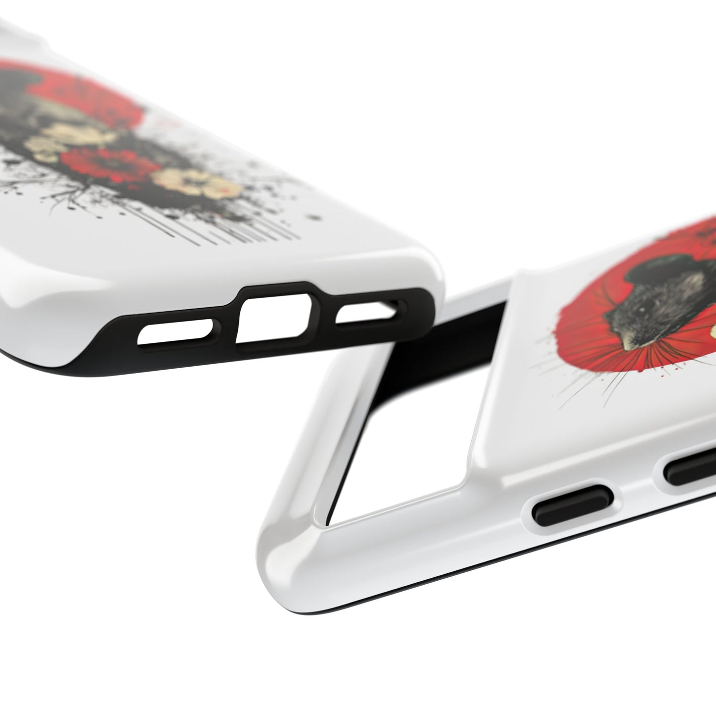 Protective Phone Case – Mouse & Floral Design