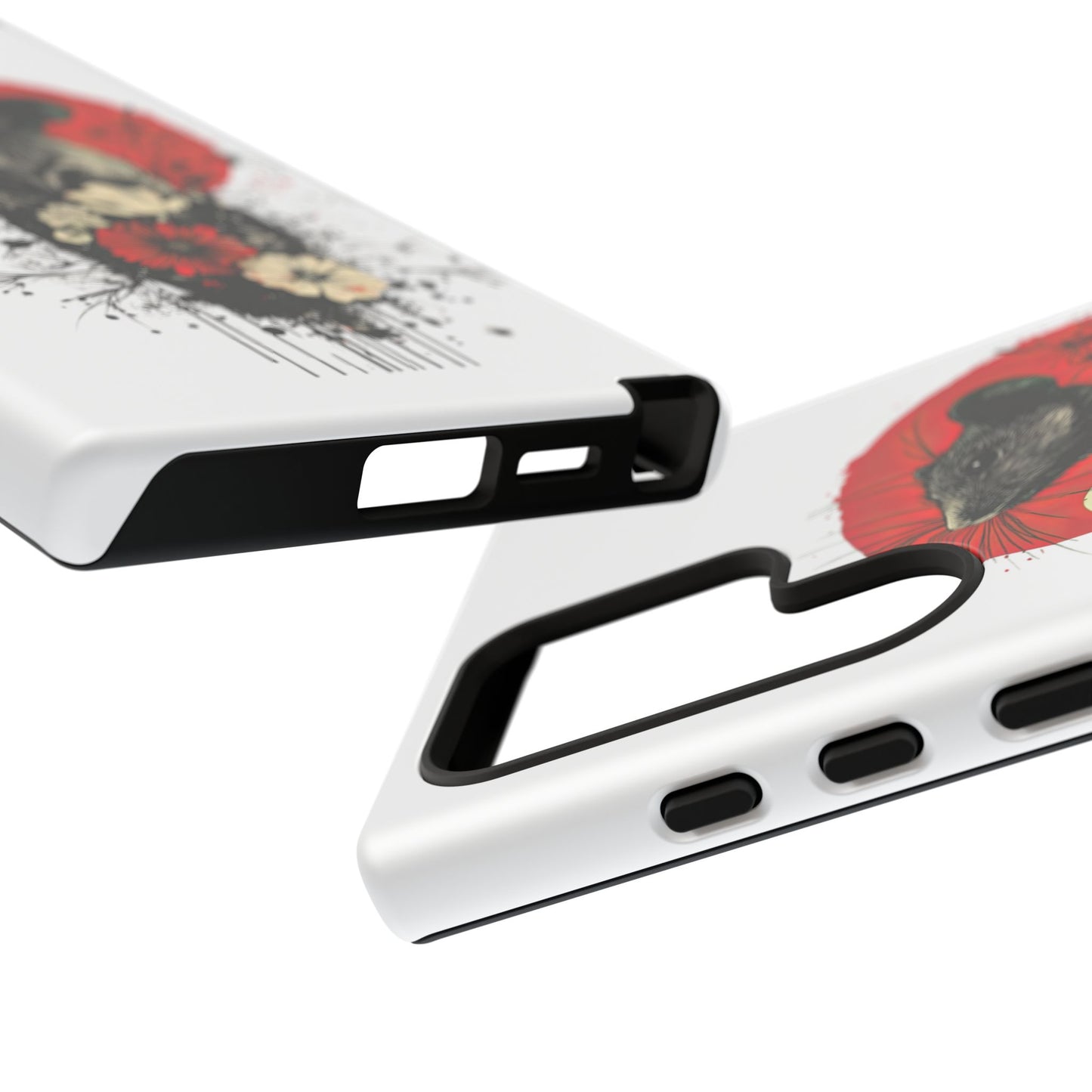 Protective Phone Case – Mouse & Floral Design