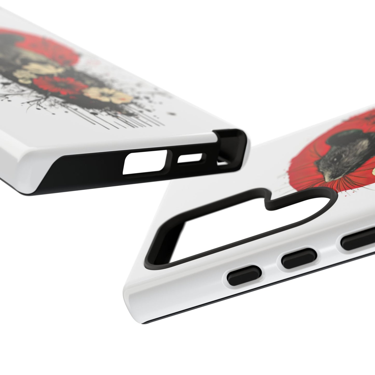Protective Phone Case – Mouse & Floral Design