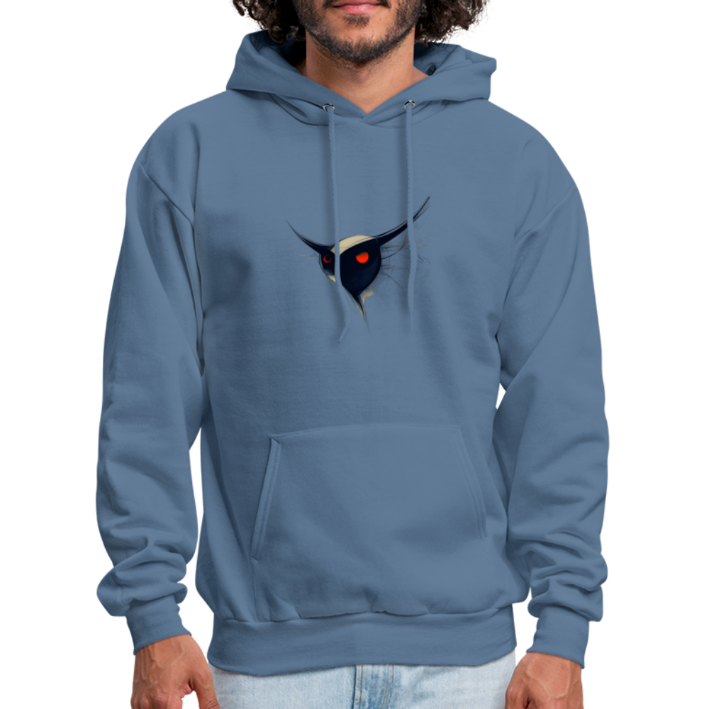 Men's Hoodie - Owl - denim blue