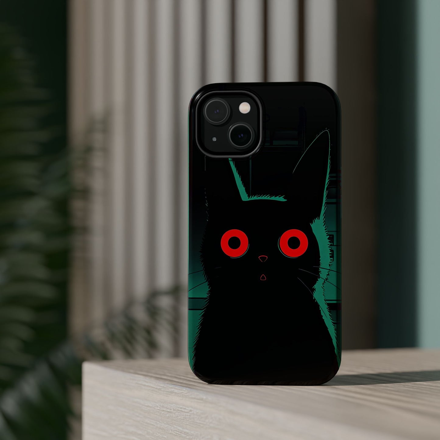 Protective Phone Case – Mysterious Black Cat Design