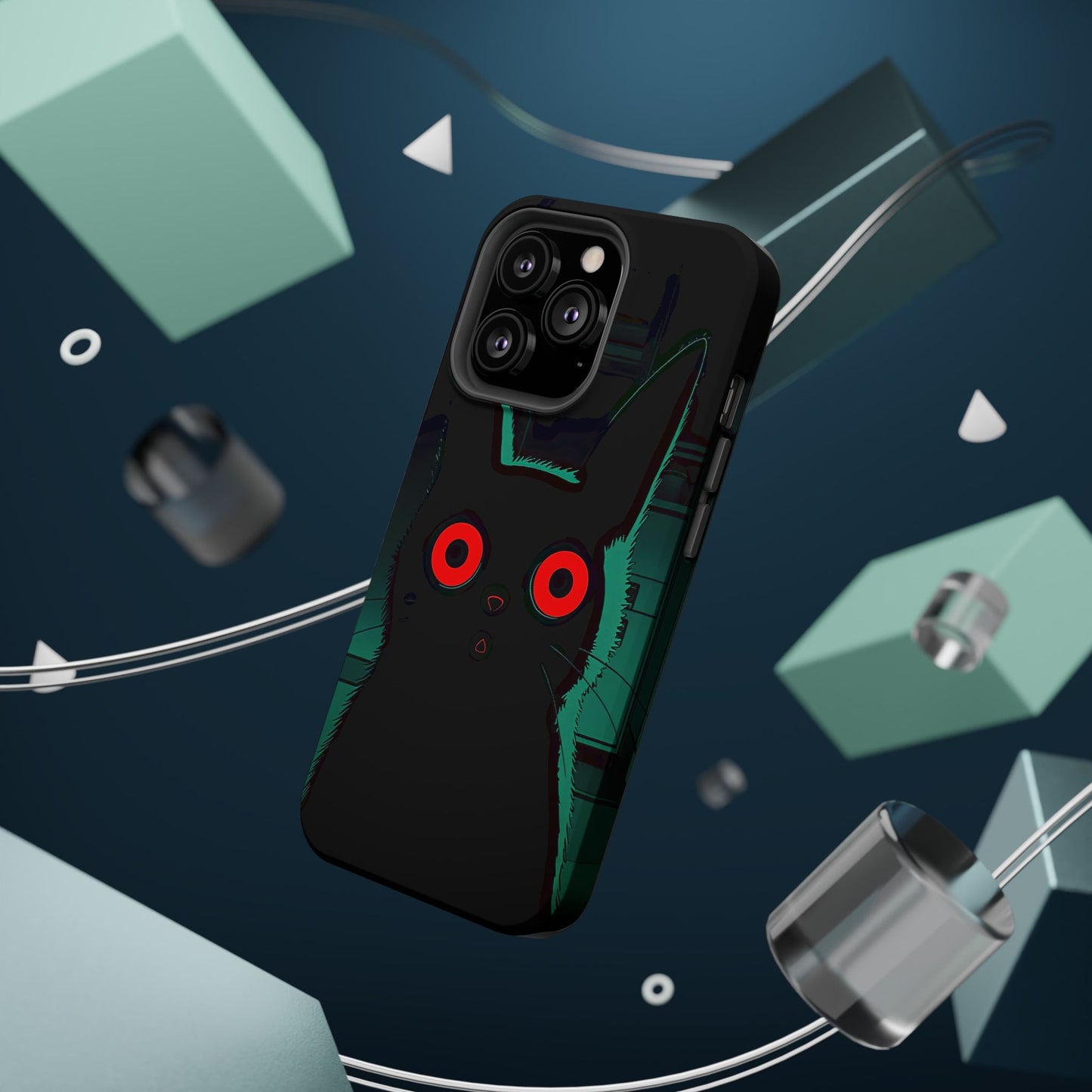 Protective Phone Case – Mysterious Black Cat Design