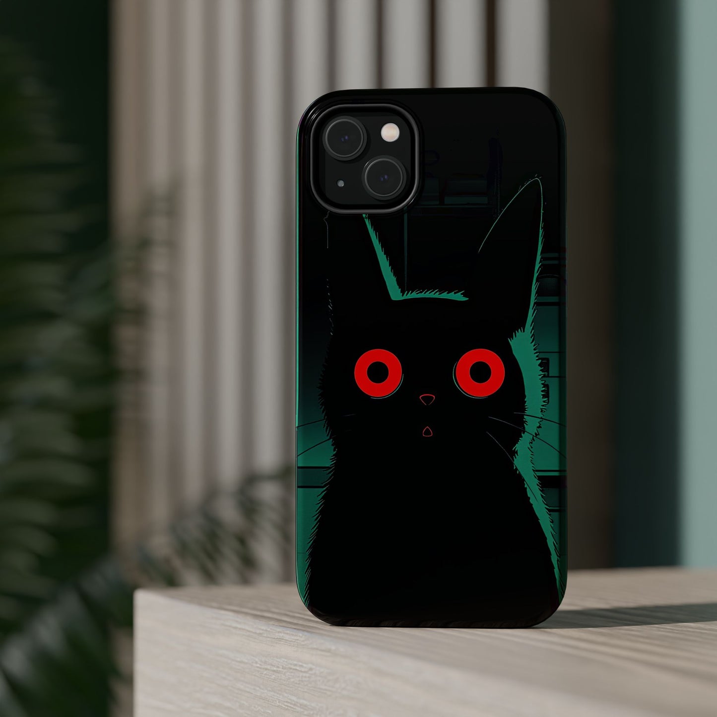 Protective Phone Case – Mysterious Black Cat Design