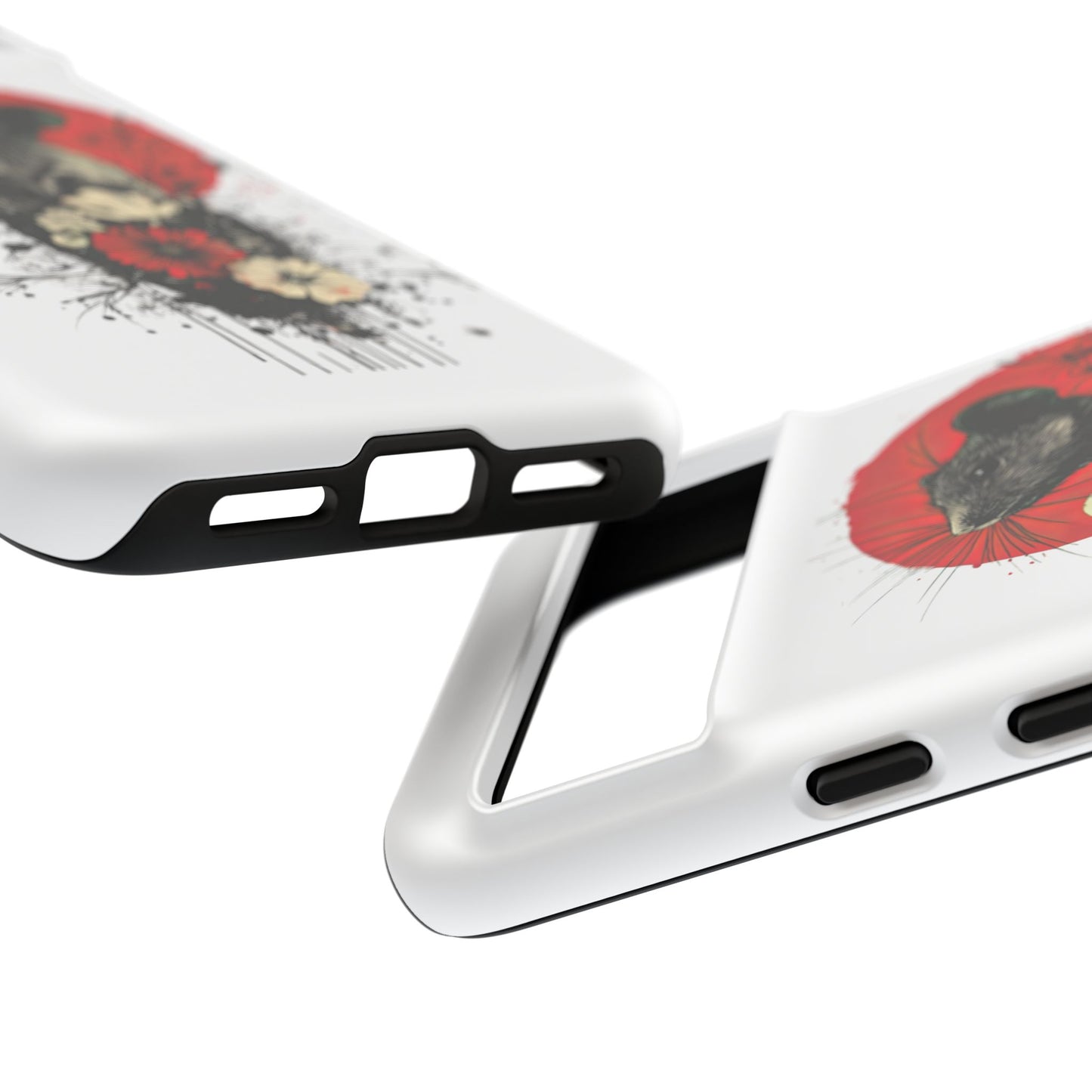 Protective Phone Case – Mouse & Floral Design