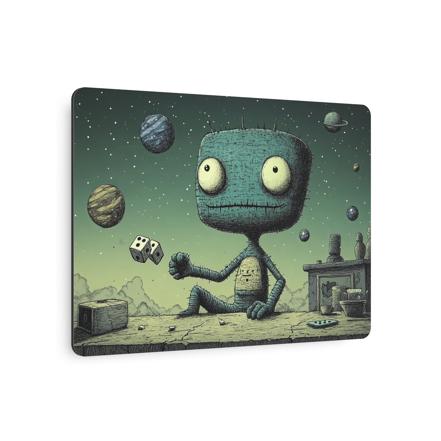 Metal Art Sign -- The Playful Alien