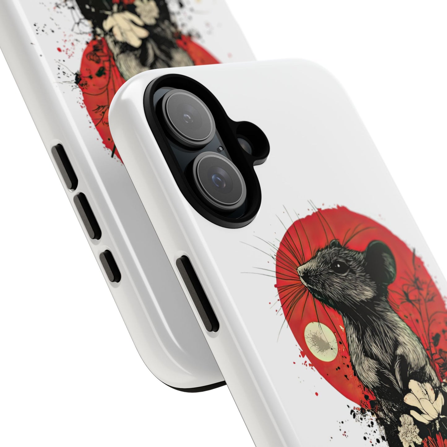 Protective Phone Case – Mouse & Floral Design