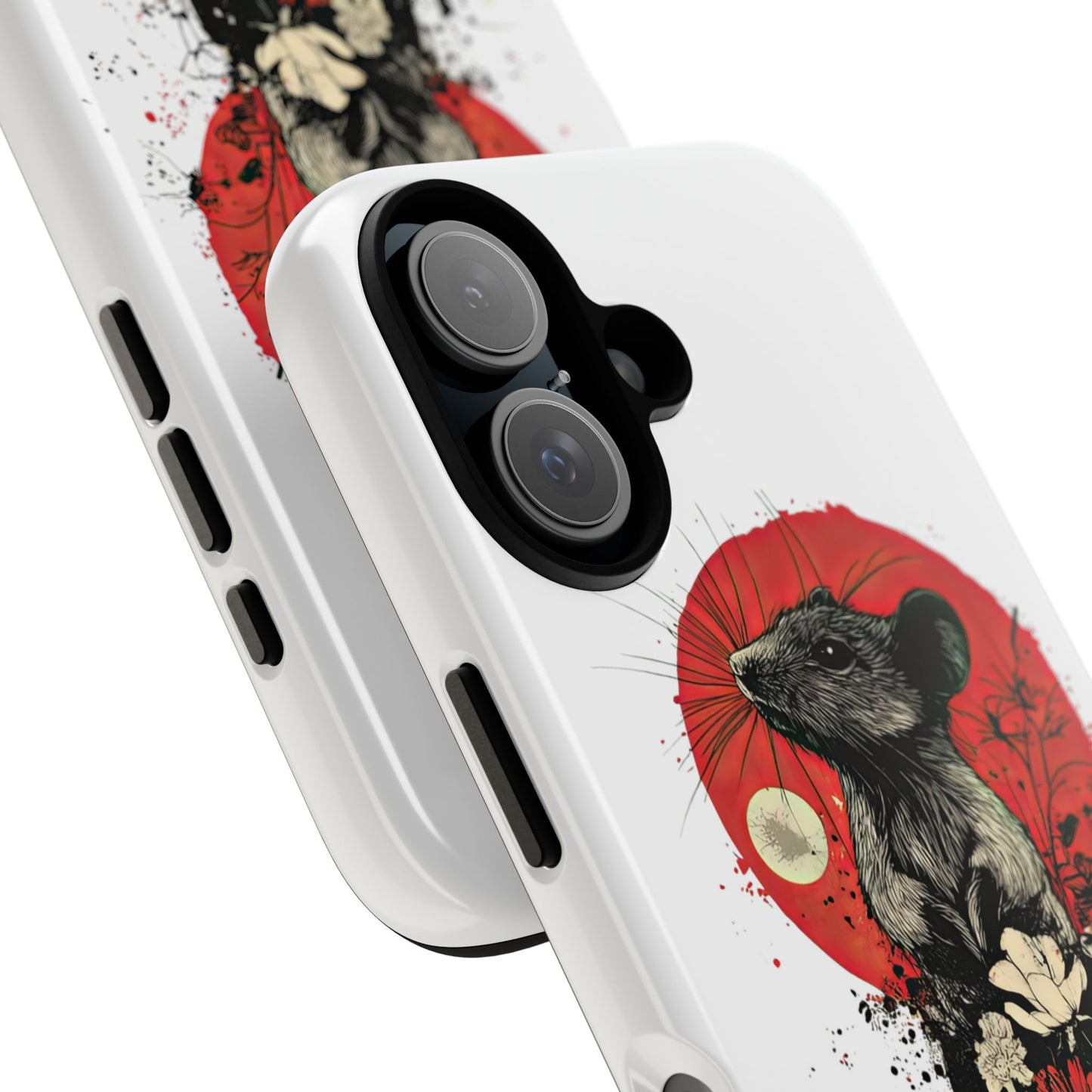 Protective Phone Case – Mouse & Floral Design