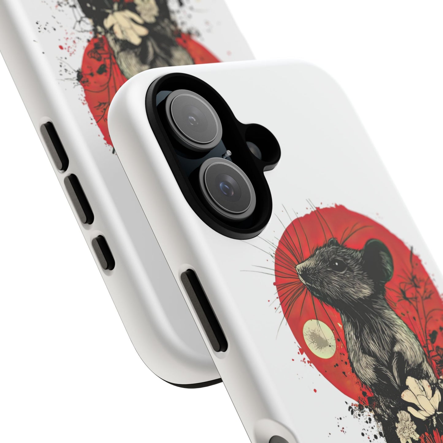 Protective Phone Case – Mouse & Floral Design