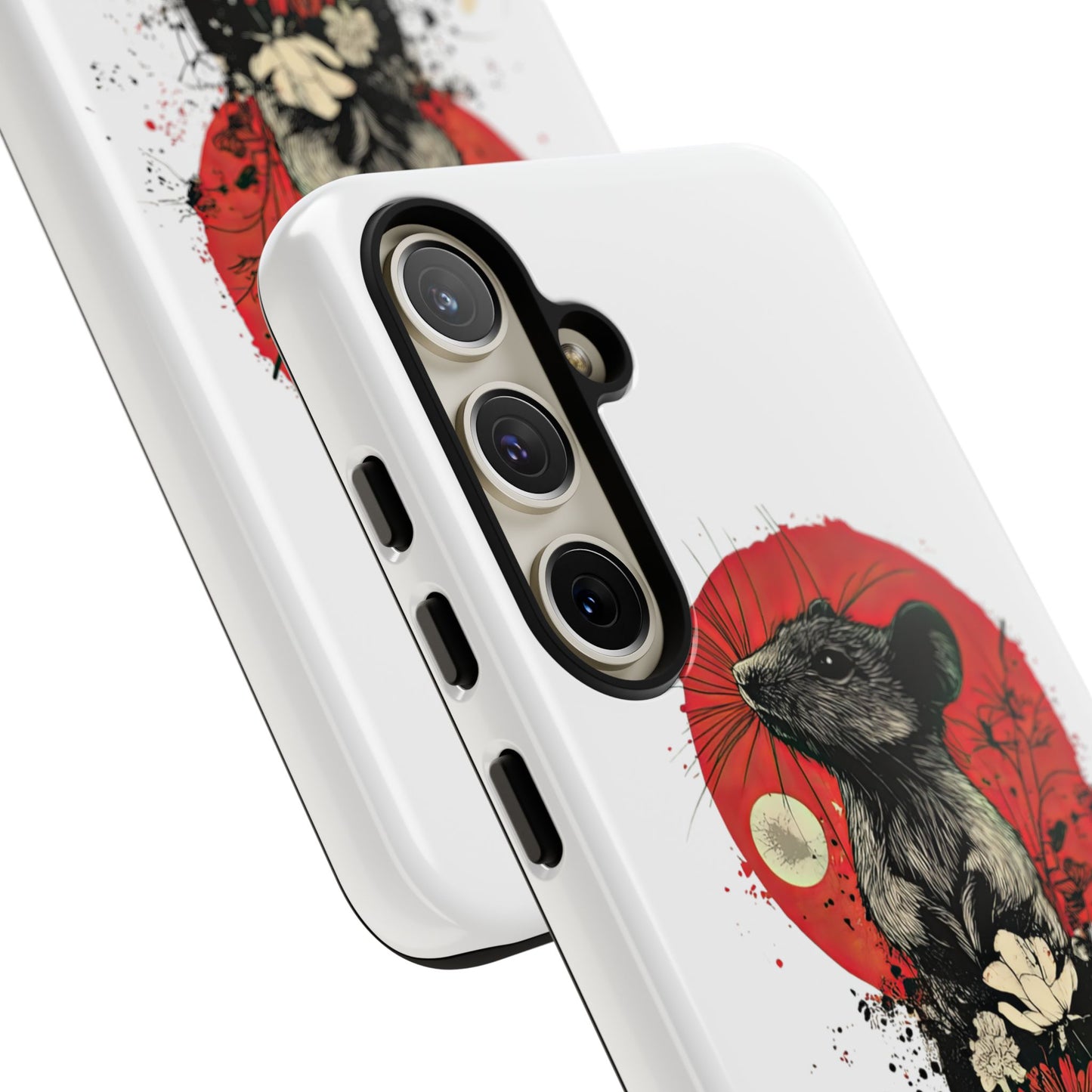 Protective Phone Case – Mouse & Floral Design