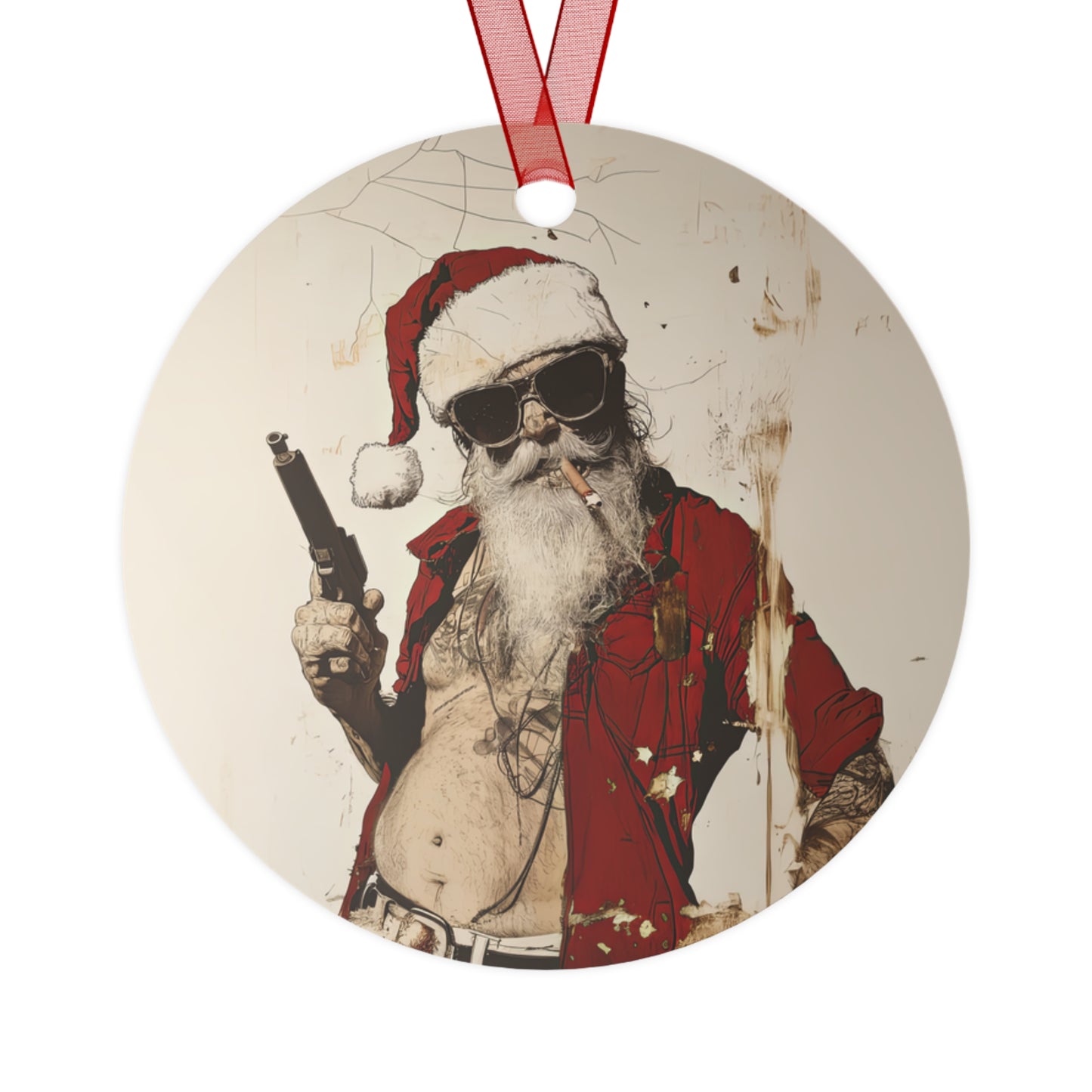 Metal Ornaments -- Rebel Santa