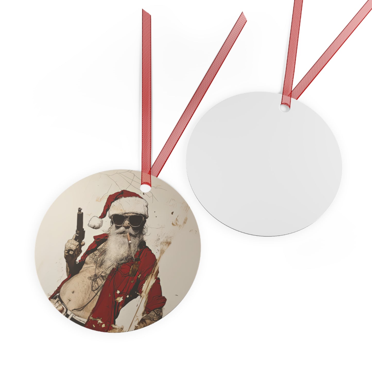 Metal Ornaments -- Rebel Santa