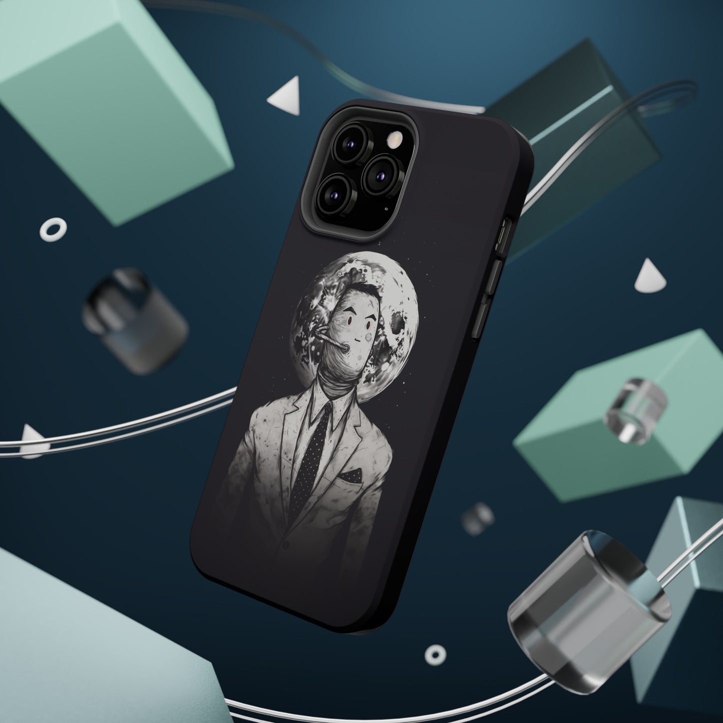 Protective Phone Case – Surreal Moon Suit Design