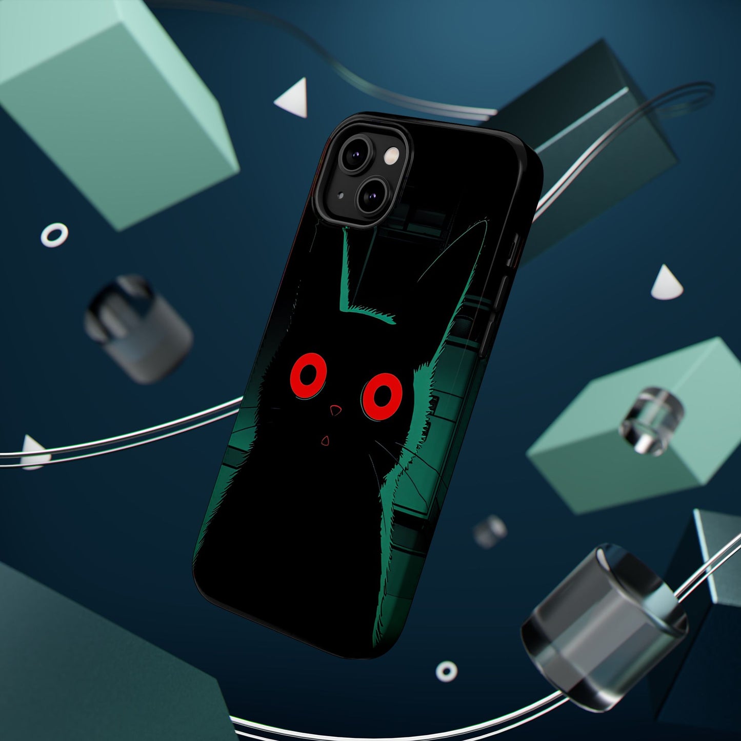 Protective Phone Case – Mysterious Black Cat Design