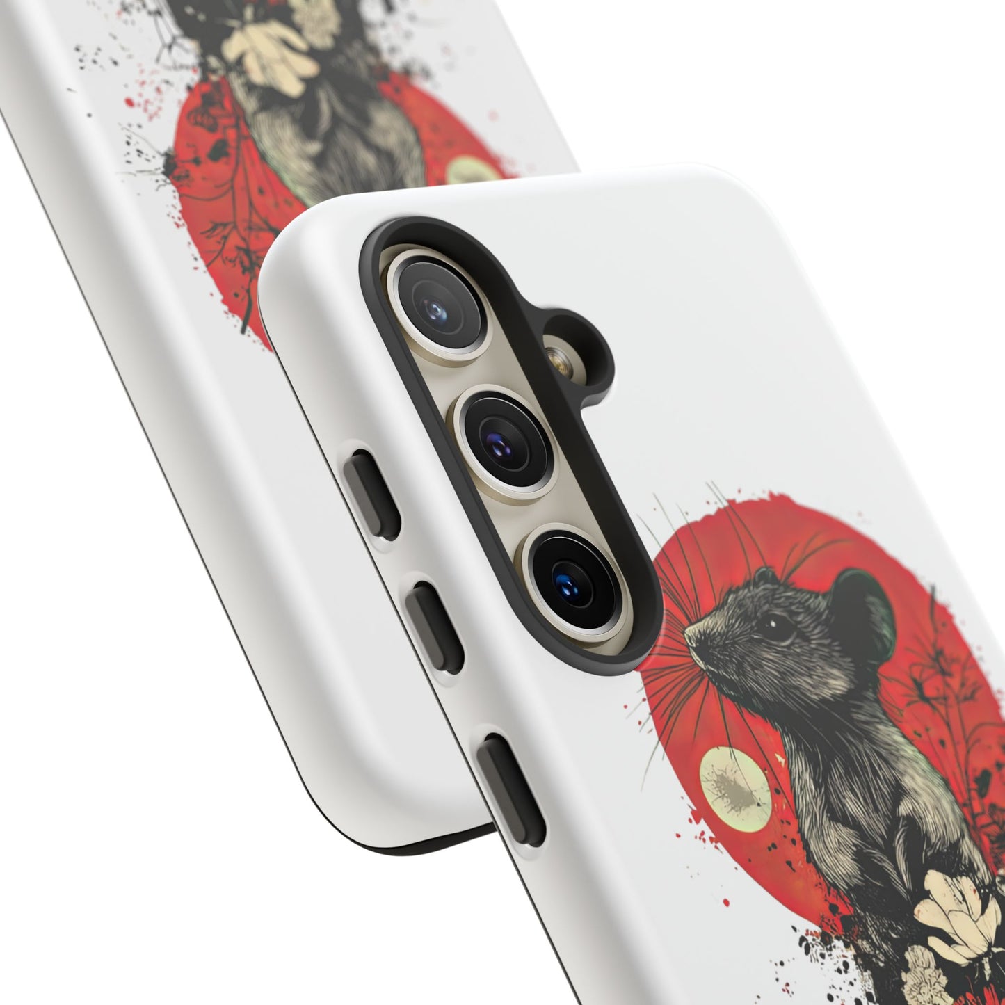 Protective Phone Case – Mouse & Floral Design