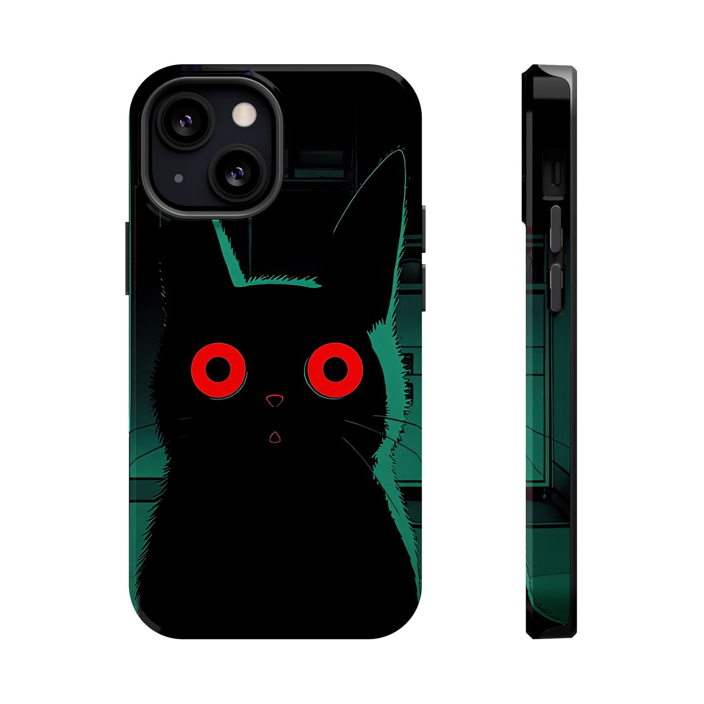 Protective Phone Case – Mysterious Black Cat Design