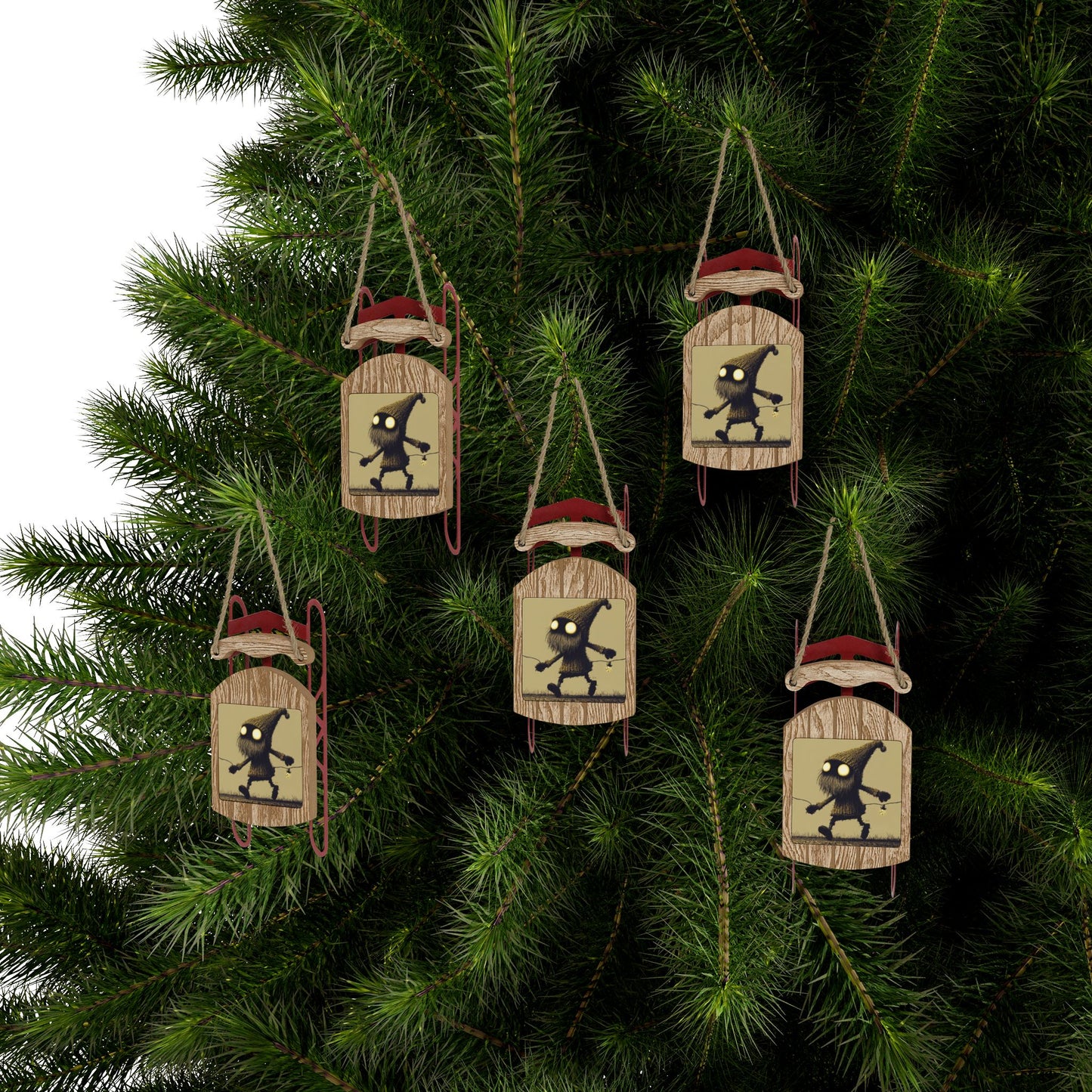 Sled Ornaments- Gnome