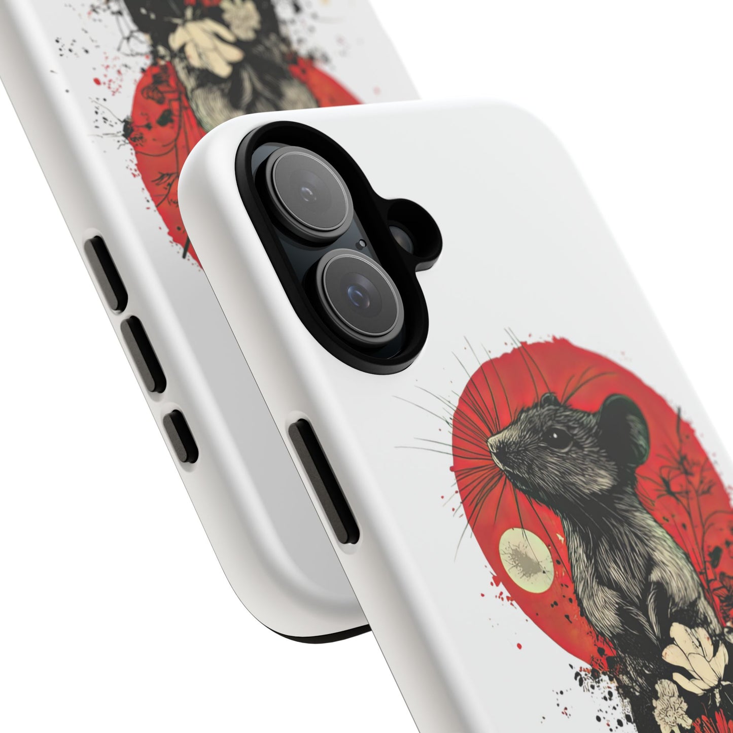 Protective Phone Case – Mouse & Floral Design