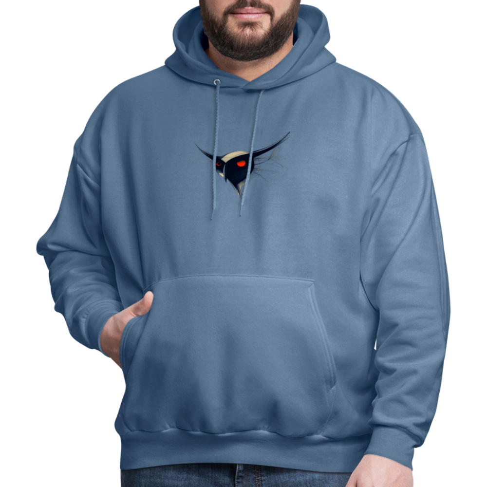 Men's Hoodie - Owl - denim blue