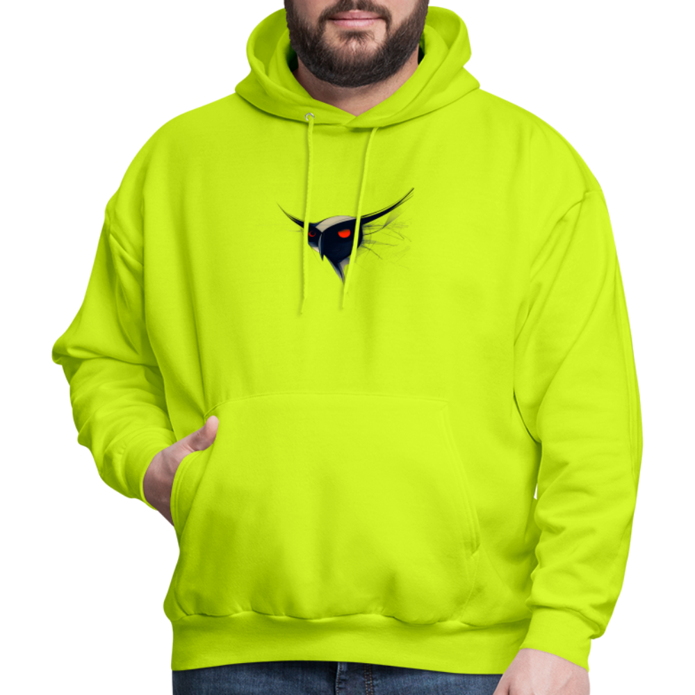 Men's Hoodie - Owl - safety green