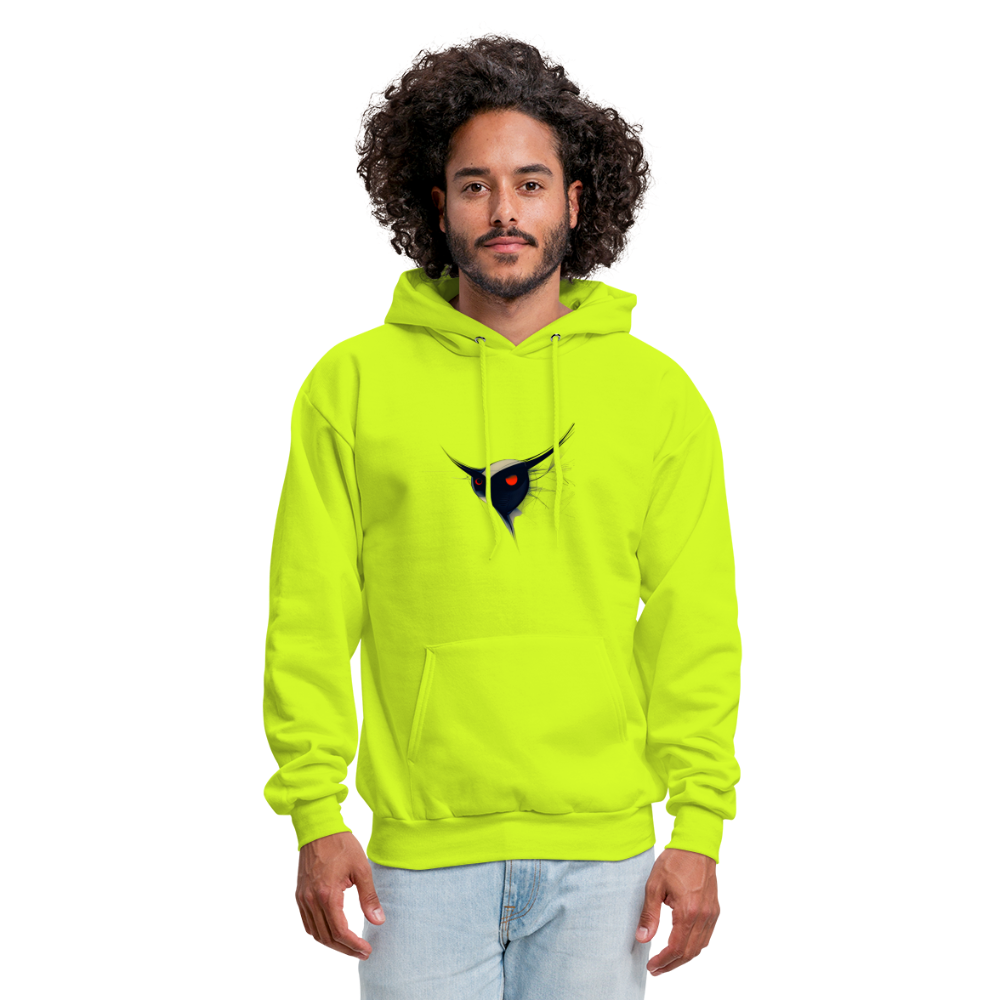 Men's Hoodie - Owl - safety green