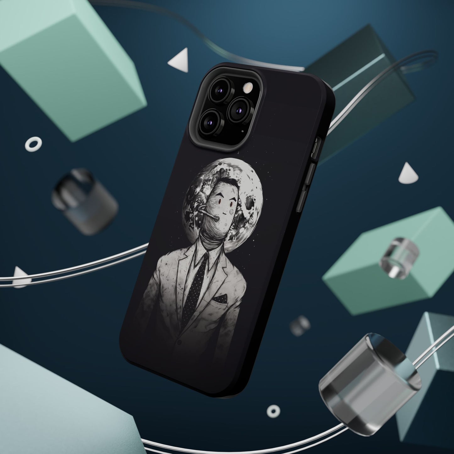 Protective Phone Case – Surreal Moon Suit Design