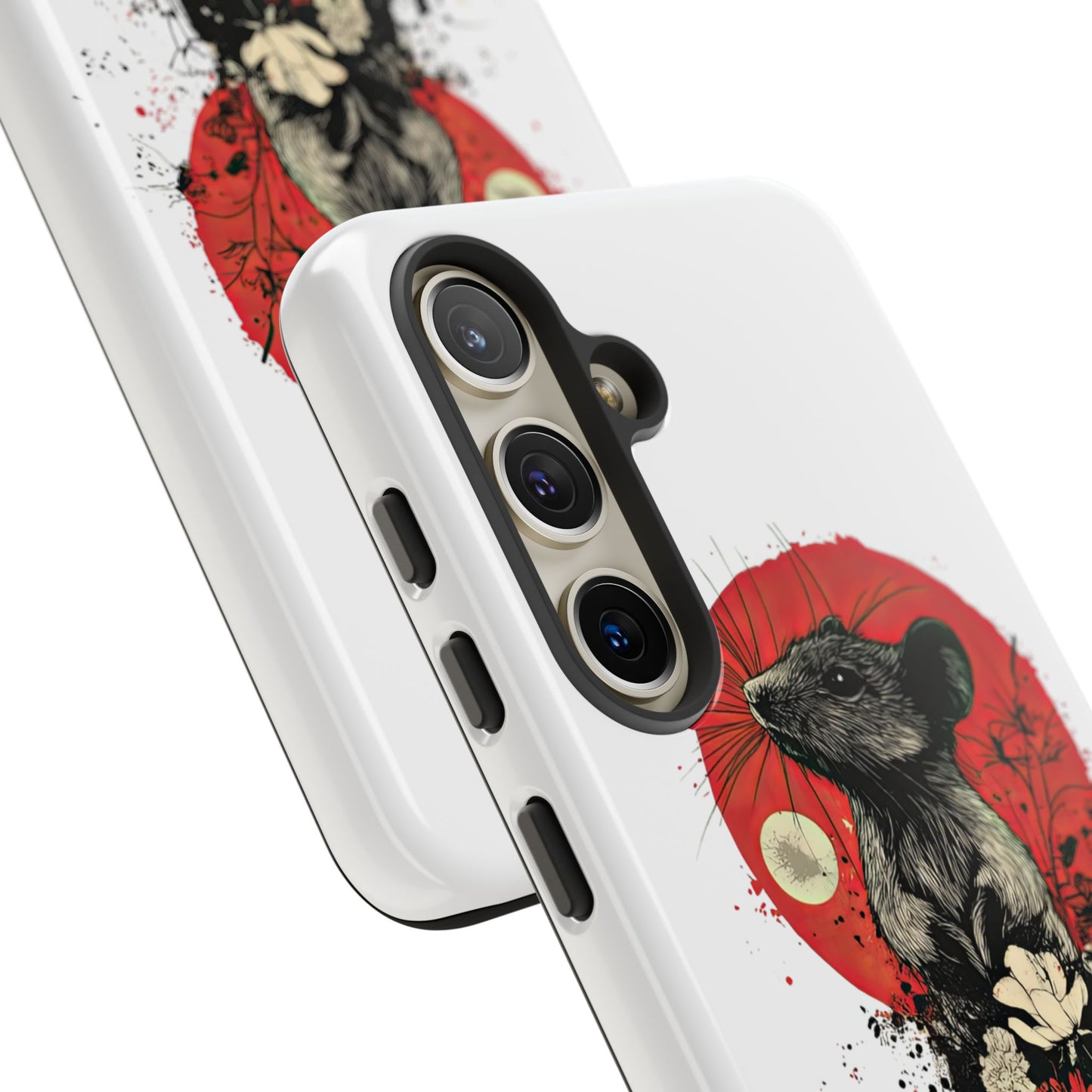 Protective Phone Case – Mouse & Floral Design