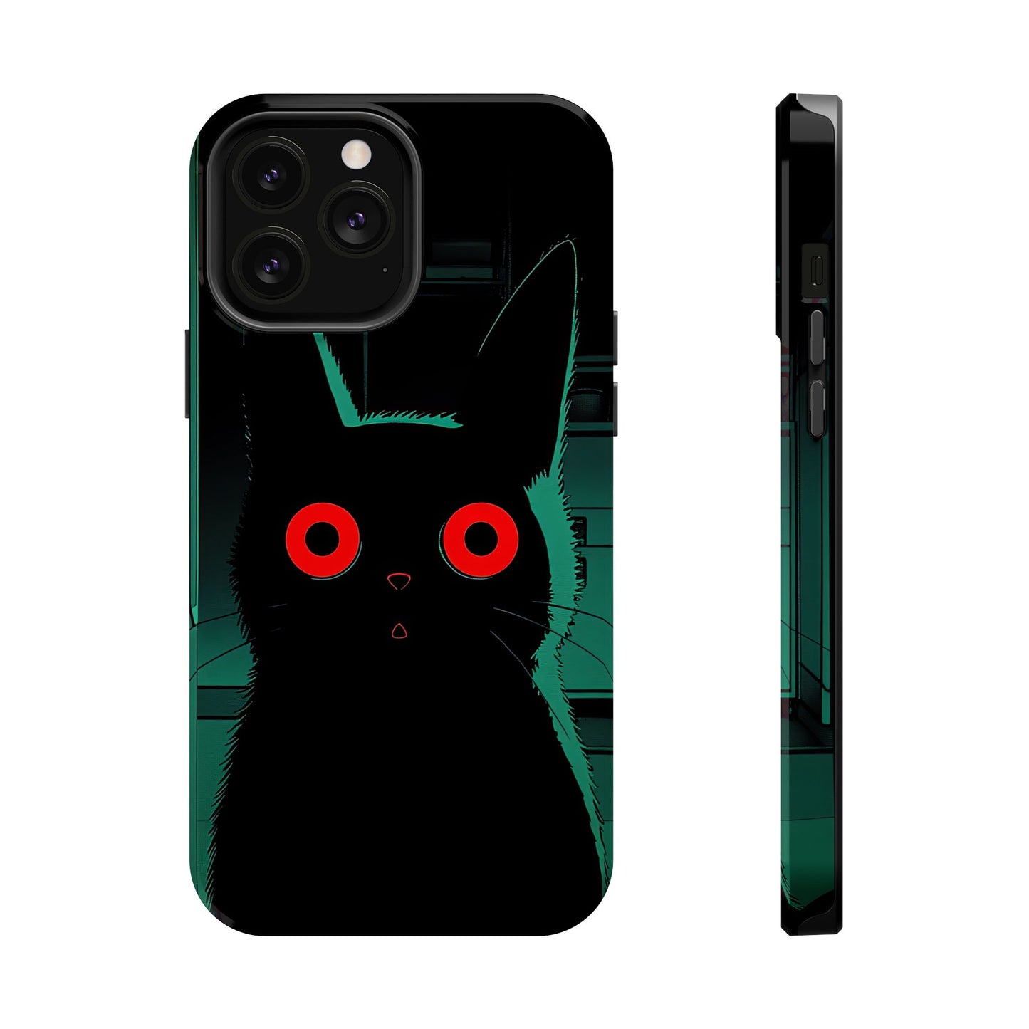 Protective Phone Case – Mysterious Black Cat Design