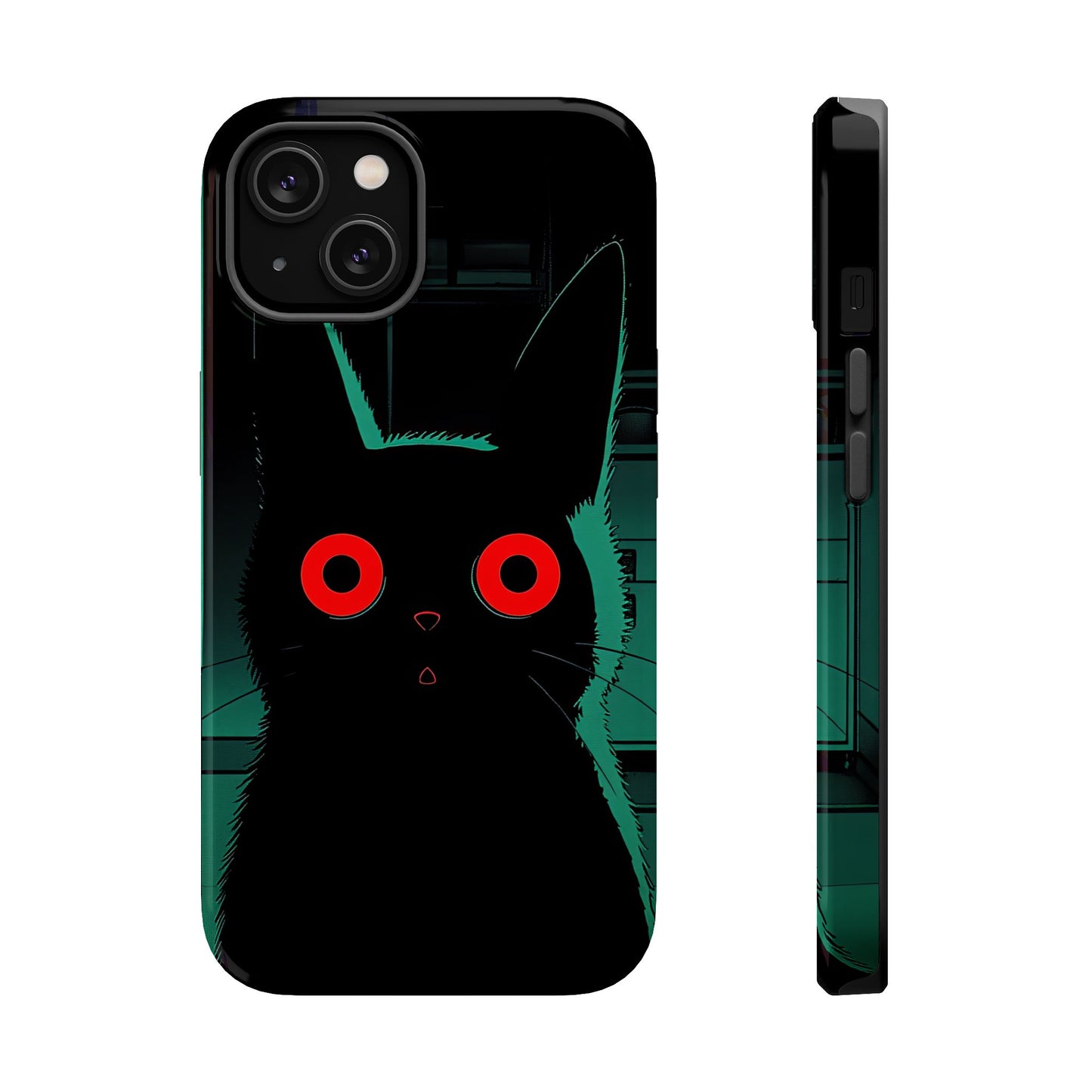 Protective Phone Case – Mysterious Black Cat Design