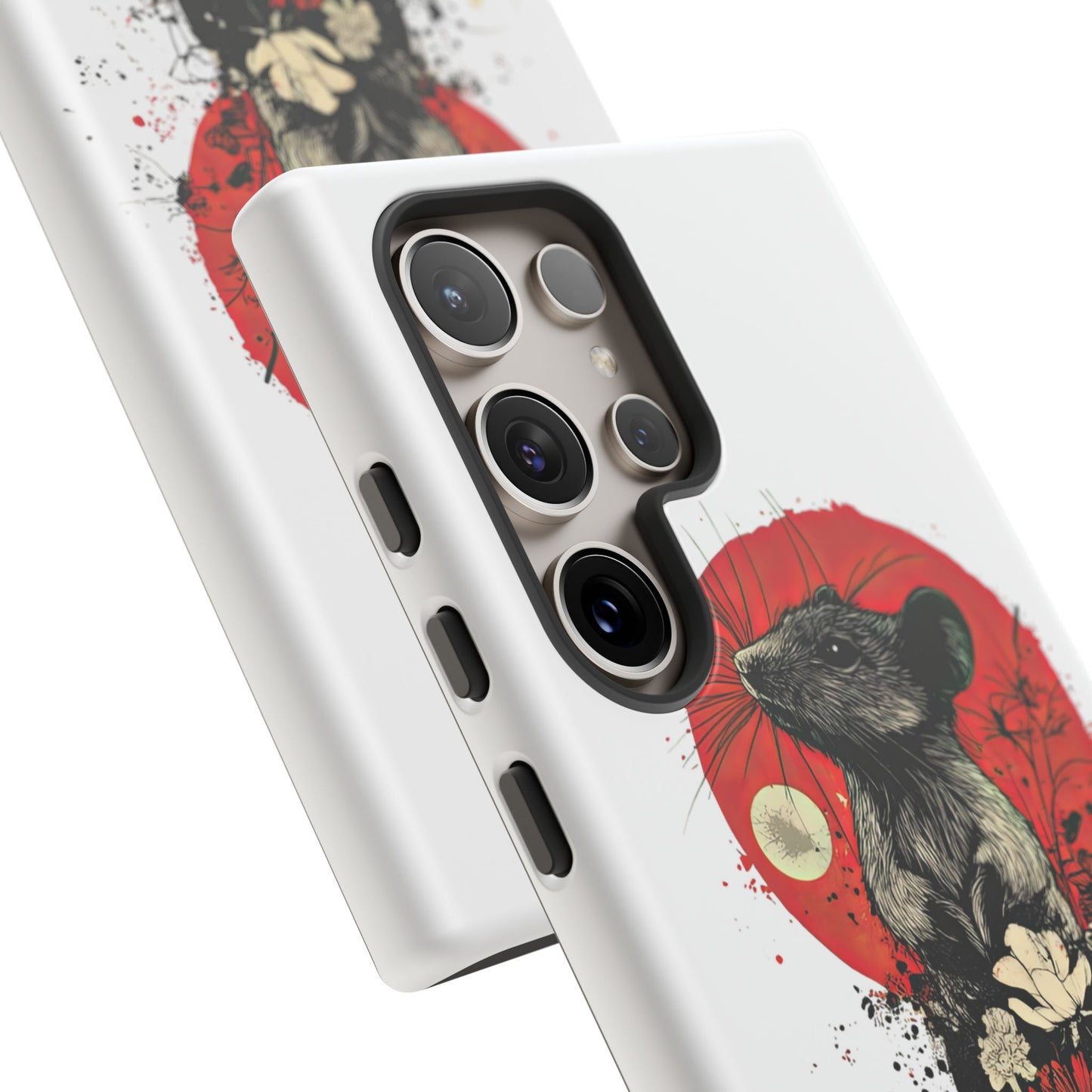 Protective Phone Case – Mouse & Floral Design