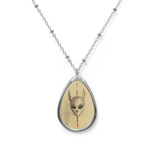 Necklace Pendant - Fox Character Mask Minimal Design