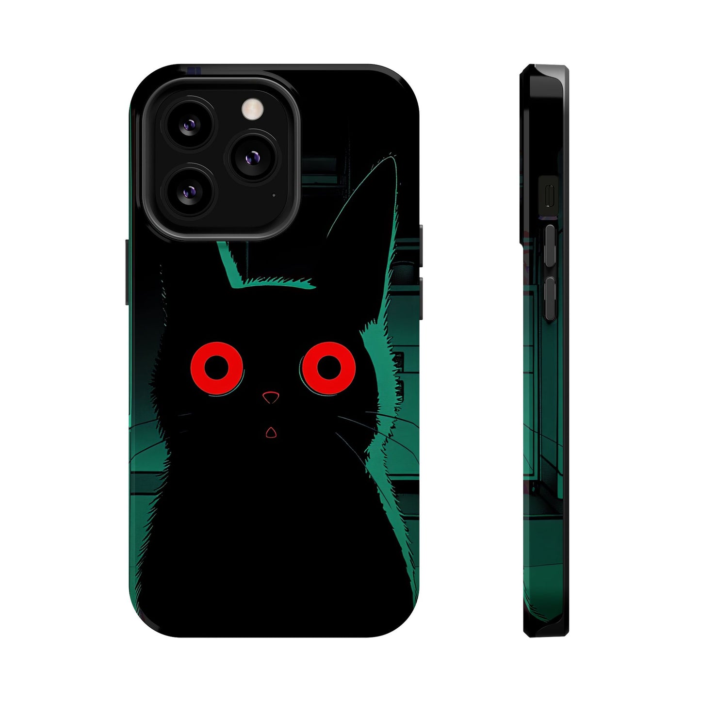 Protective Phone Case – Mysterious Black Cat Design