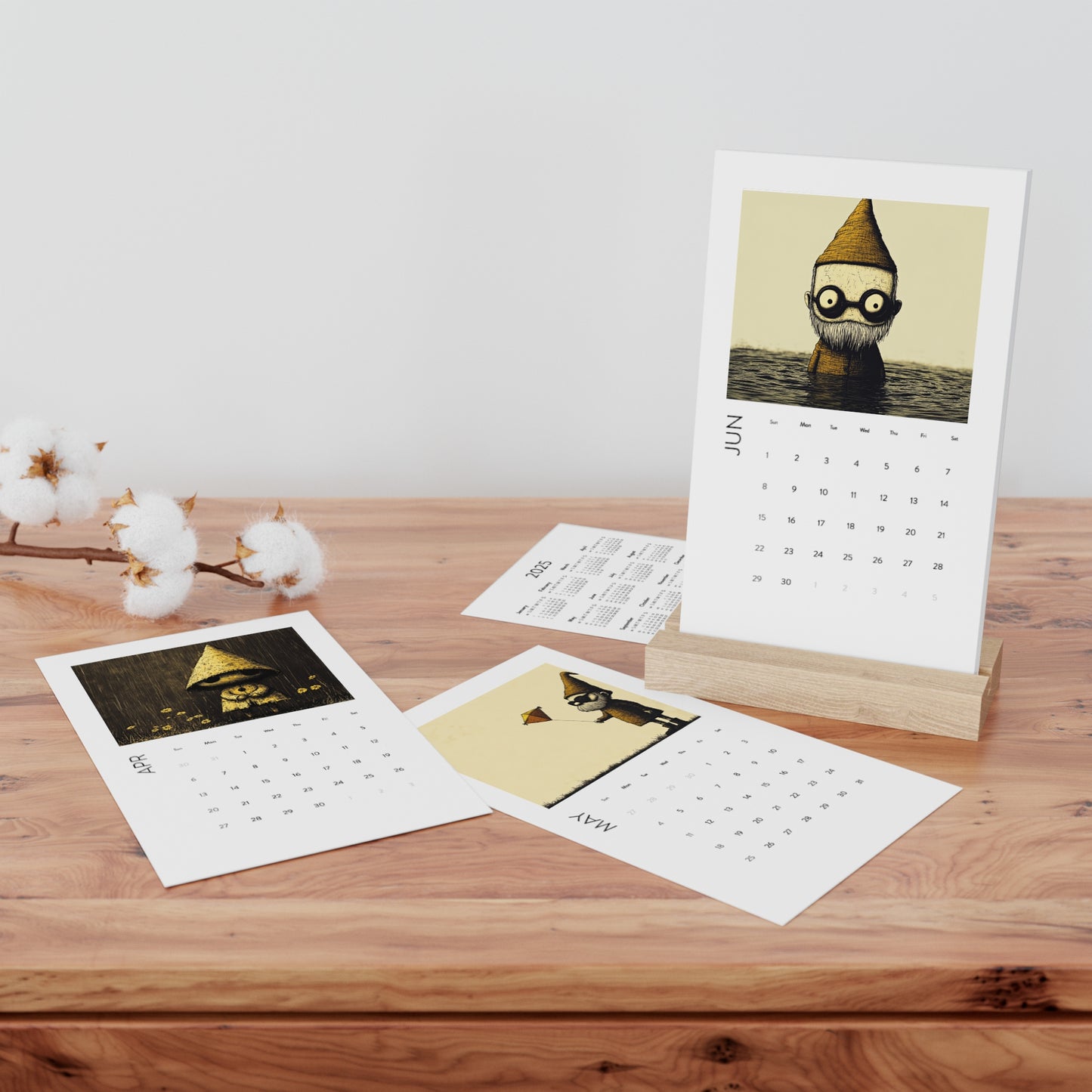 Gnomes Vertical Desk Calendar (2025)