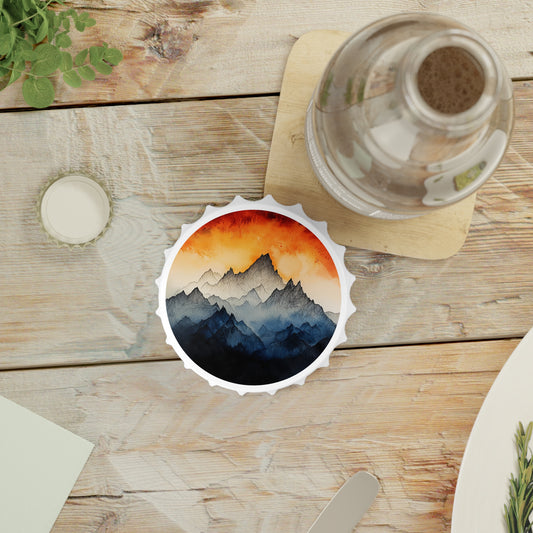 Bottle Opener - Watercolor Painted Mountains