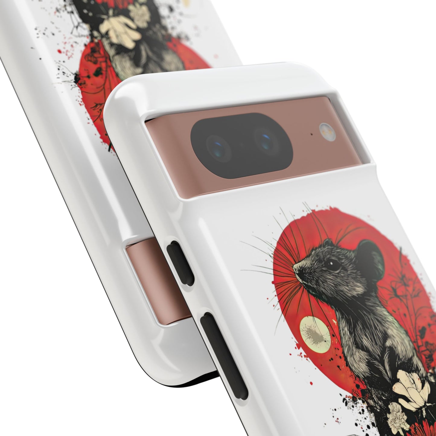 Protective Phone Case – Mouse & Floral Design