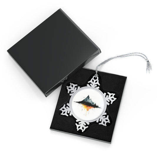 Pewter Snowflake Ornament – Mountain Reflection Design