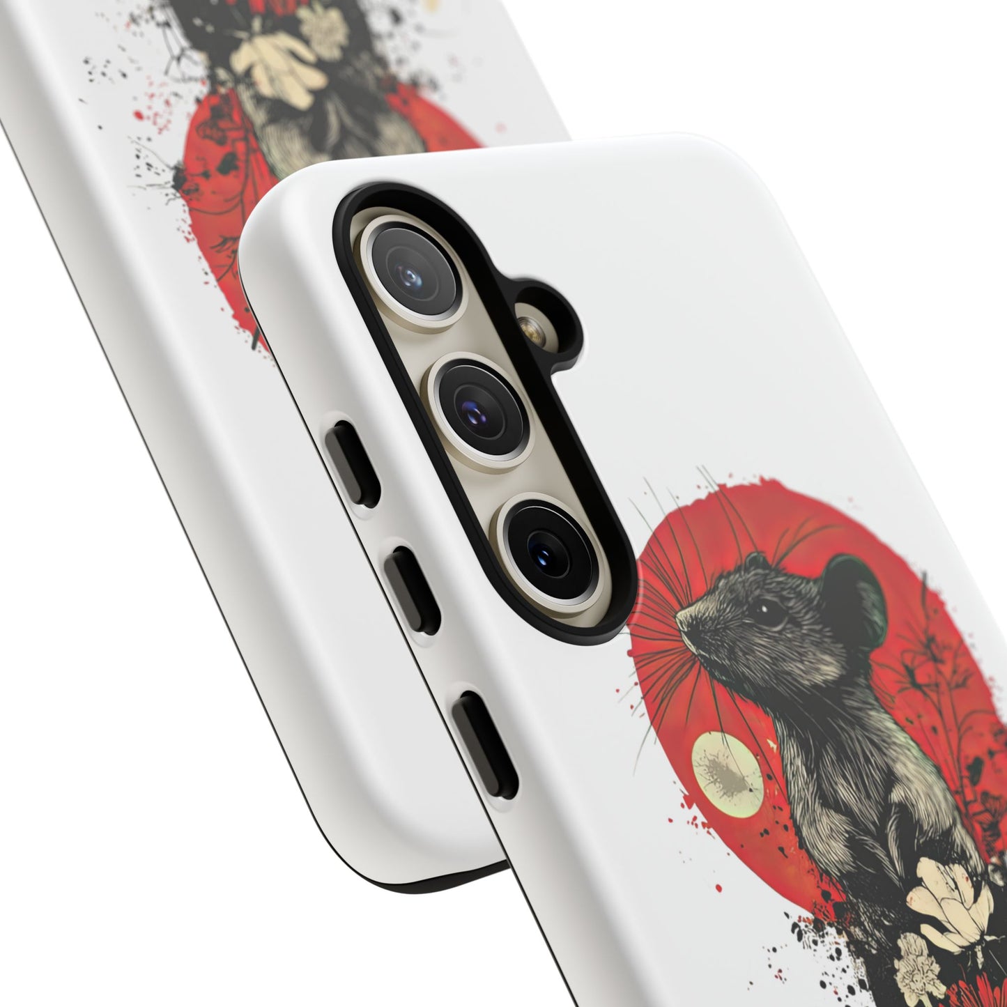 Protective Phone Case – Mouse & Floral Design