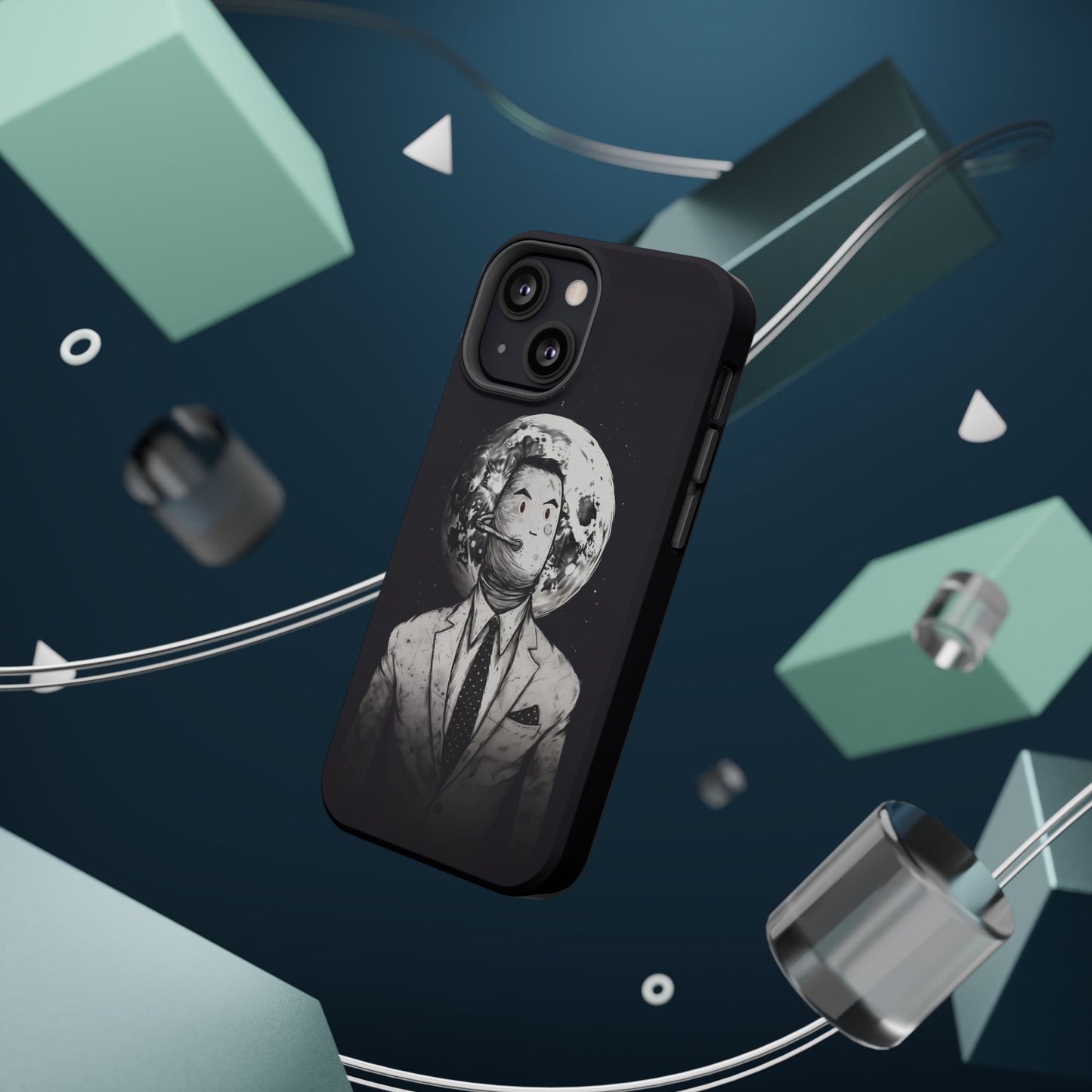 Protective Phone Case – Surreal Moon Suit Design