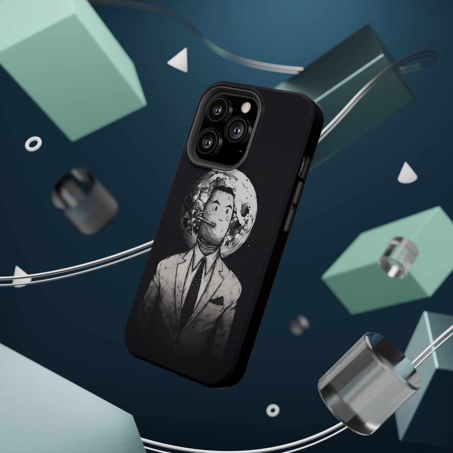 Protective Phone Case – Surreal Moon Suit Design